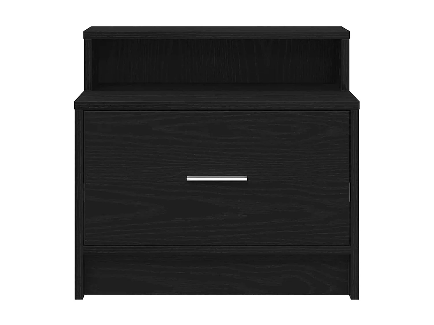 Mesilla de noche | Mesita de noche con cajón roble negro 51x31x47 cm