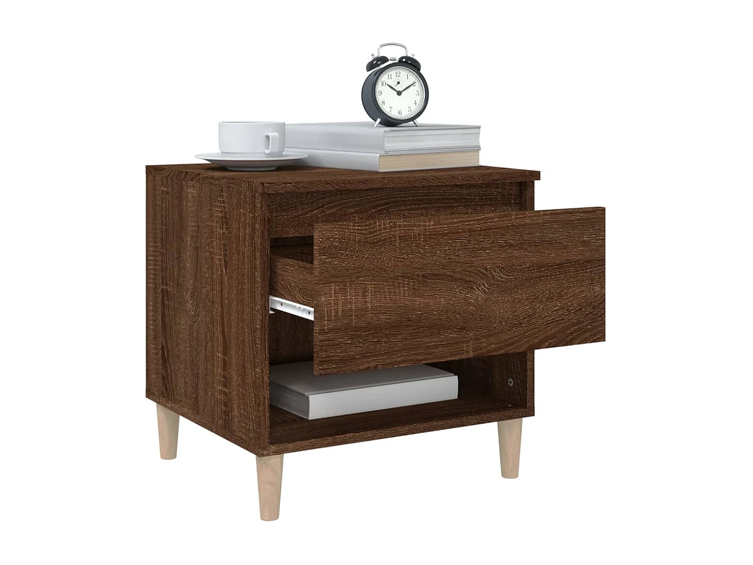 Nachttisch-Beistelltisch Braun Eichen-Optik 50x46x50 cm Holzwerkstoff SHL43797