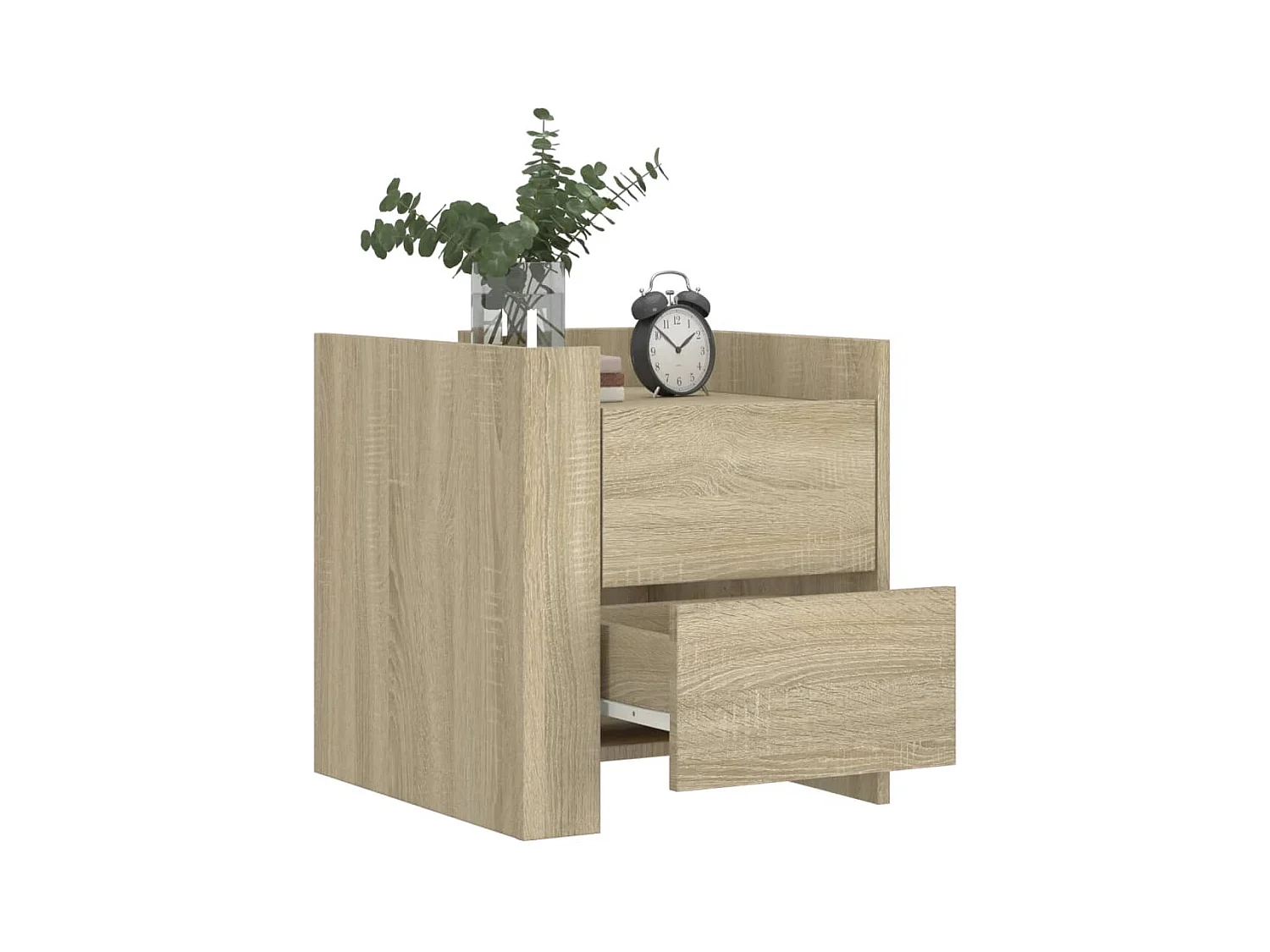 Table de chevet-Table d'appoint Compartiments ouverts chêne sonoma 45x50x50 cm bois d’ingénierie