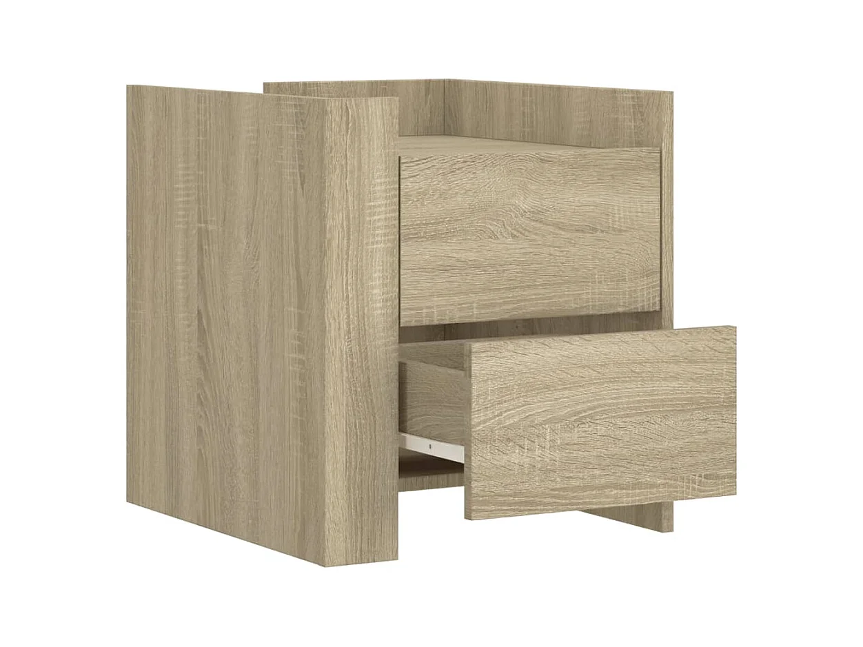 Table de chevet-Table d'appoint Compartiments ouverts chêne sonoma 45x50x50 cm bois d’ingénierie