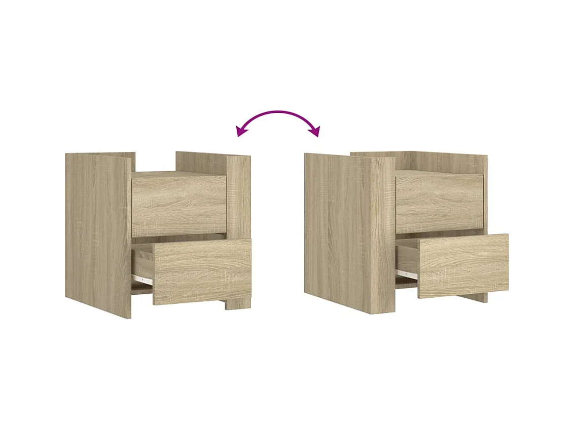 Mesita de noche | Mesilla de noche madera de ingeniería roble Sonoma 45x50x50 cm
