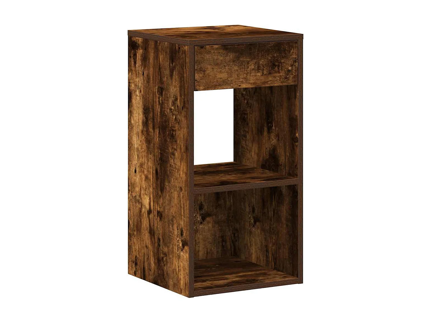 Nachttisch 2er Set-Beistelltisch mit Schublade. Räuchereiche 35x34x66,5 cm SHL20598