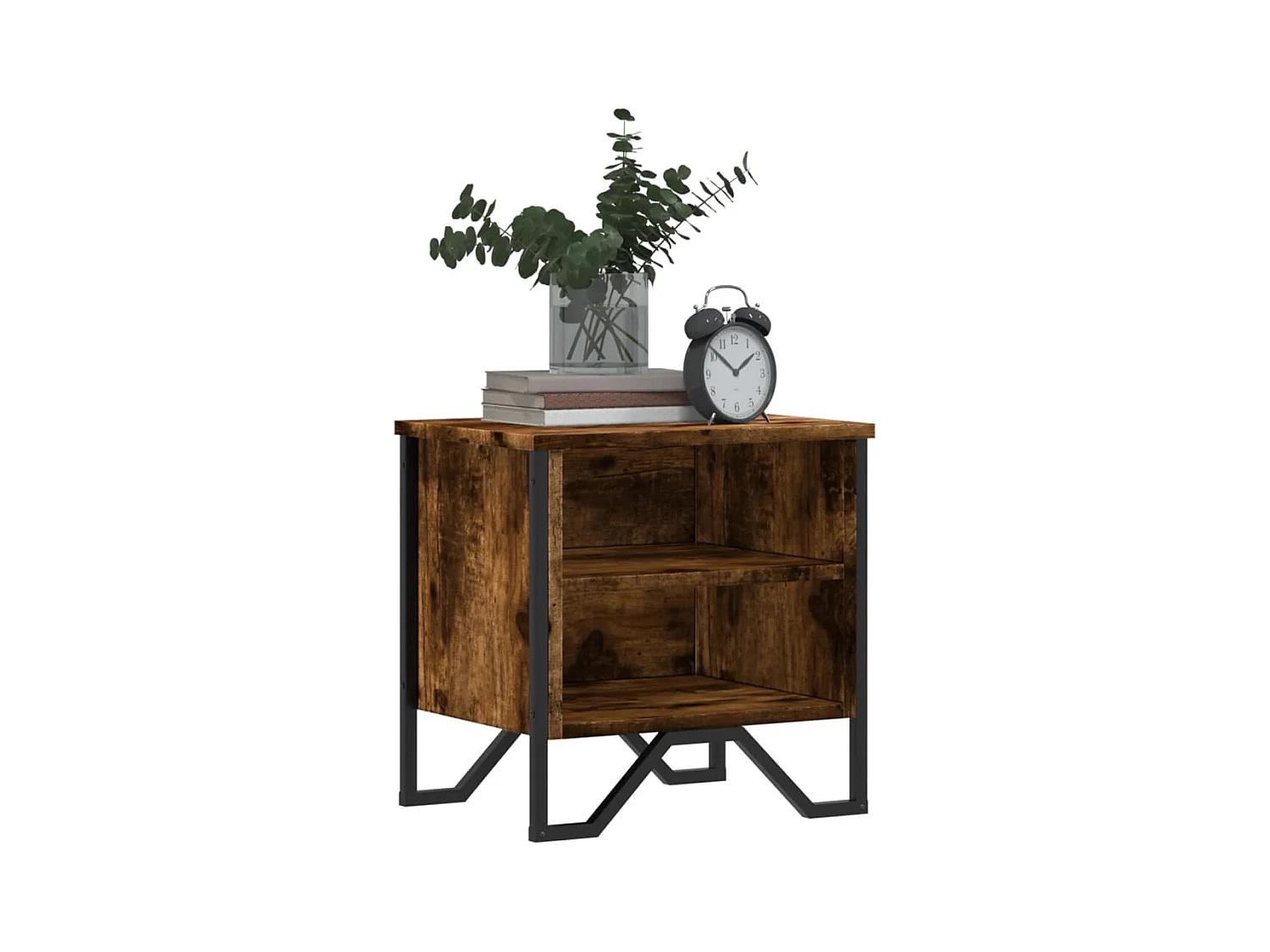 Mesitas de noche | Mesilla de noche 2 uds madera ingeniería roble ahumado 40x30x40 cm