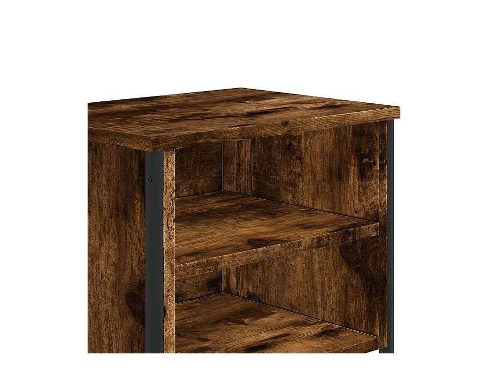 Mesitas de noche | Mesilla de noche 2 uds madera ingeniería roble ahumado 40x30x40 cm