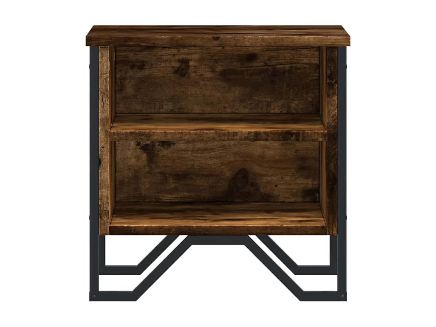 Nachttisch 2er Set-Beistelltisch-Nachttischkommode Räuchereiche 40x30x40 cm Holzwerkstoff SHL17586