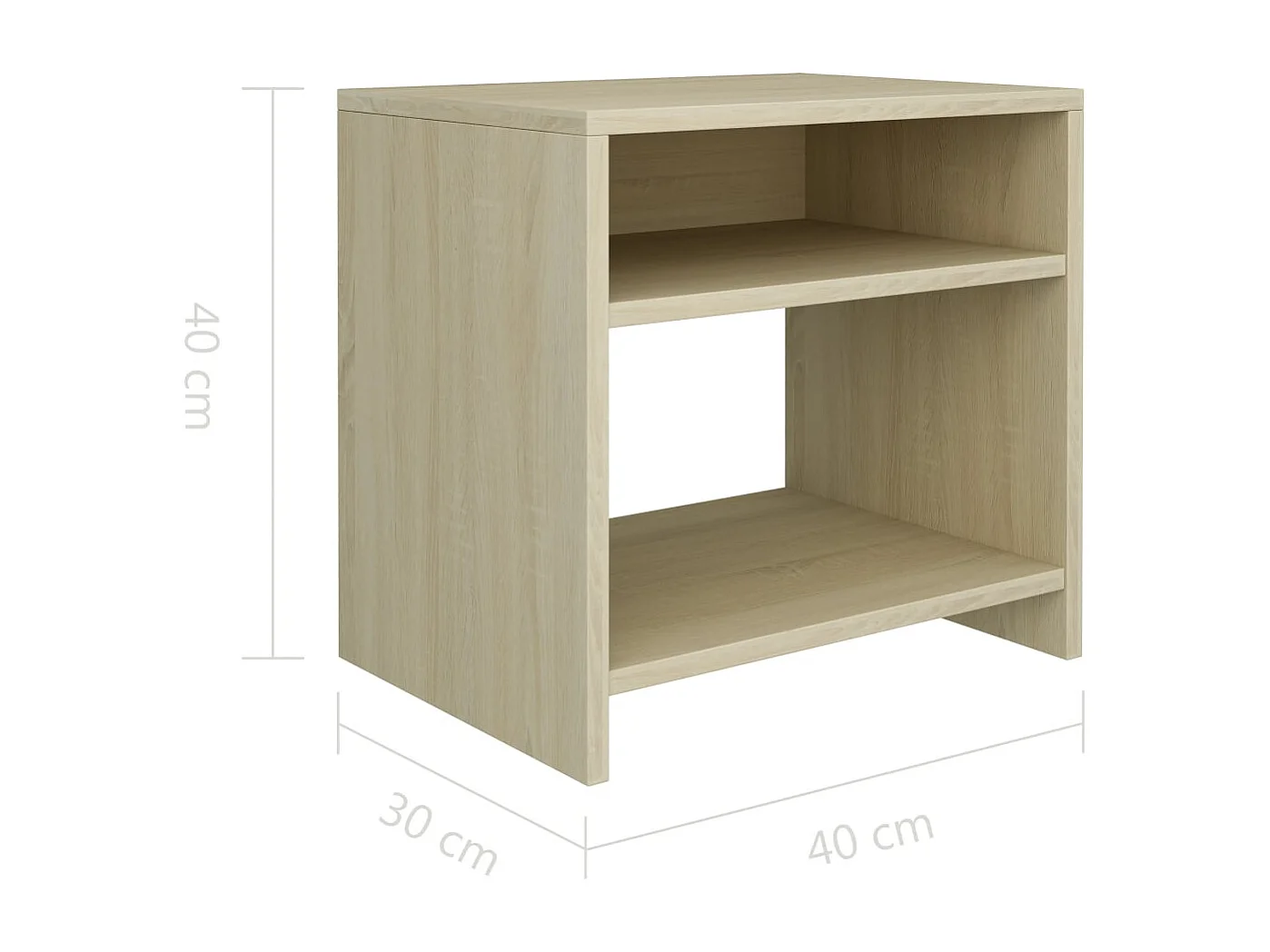 Nachttisch 2er Set-Beistelltisch Sonoma Eiche 40x30x40 cm Holzwerkstoff SHL94029
