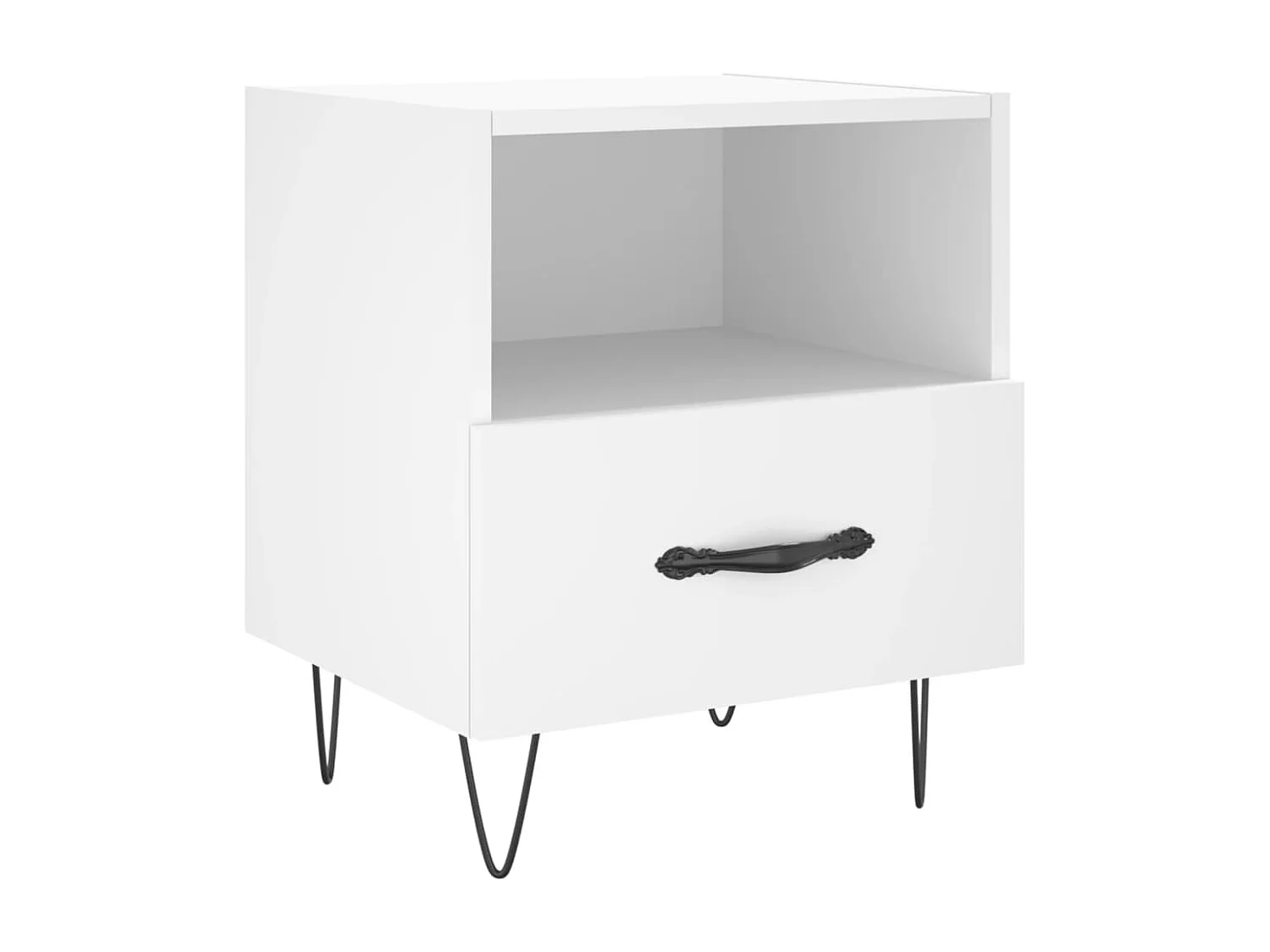 Nachttisch 2er Set-Beistelltisch-Nachttischkommode Weiß 40x35x47,5 cm Holzwerkstoff SHL6460