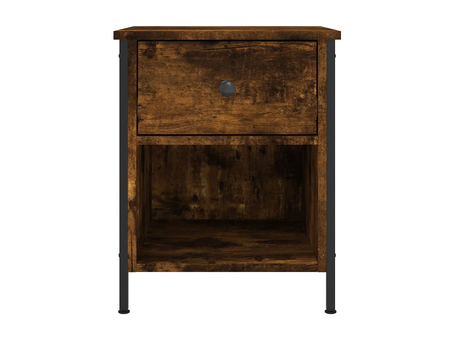 Mesita de noche | Mesilla de noche madera de ingeniería roble ahumado 40x42x50 cm