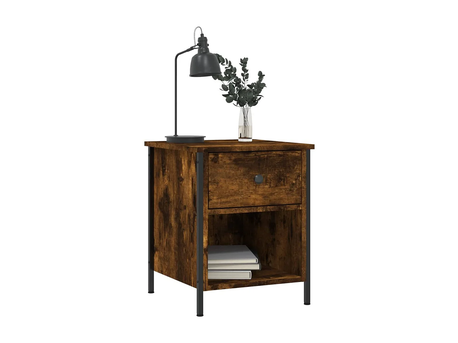 Nachttisch-Beistelltisch Räuchereiche 40x42x50 cm Holzwerkstoff SHL30052