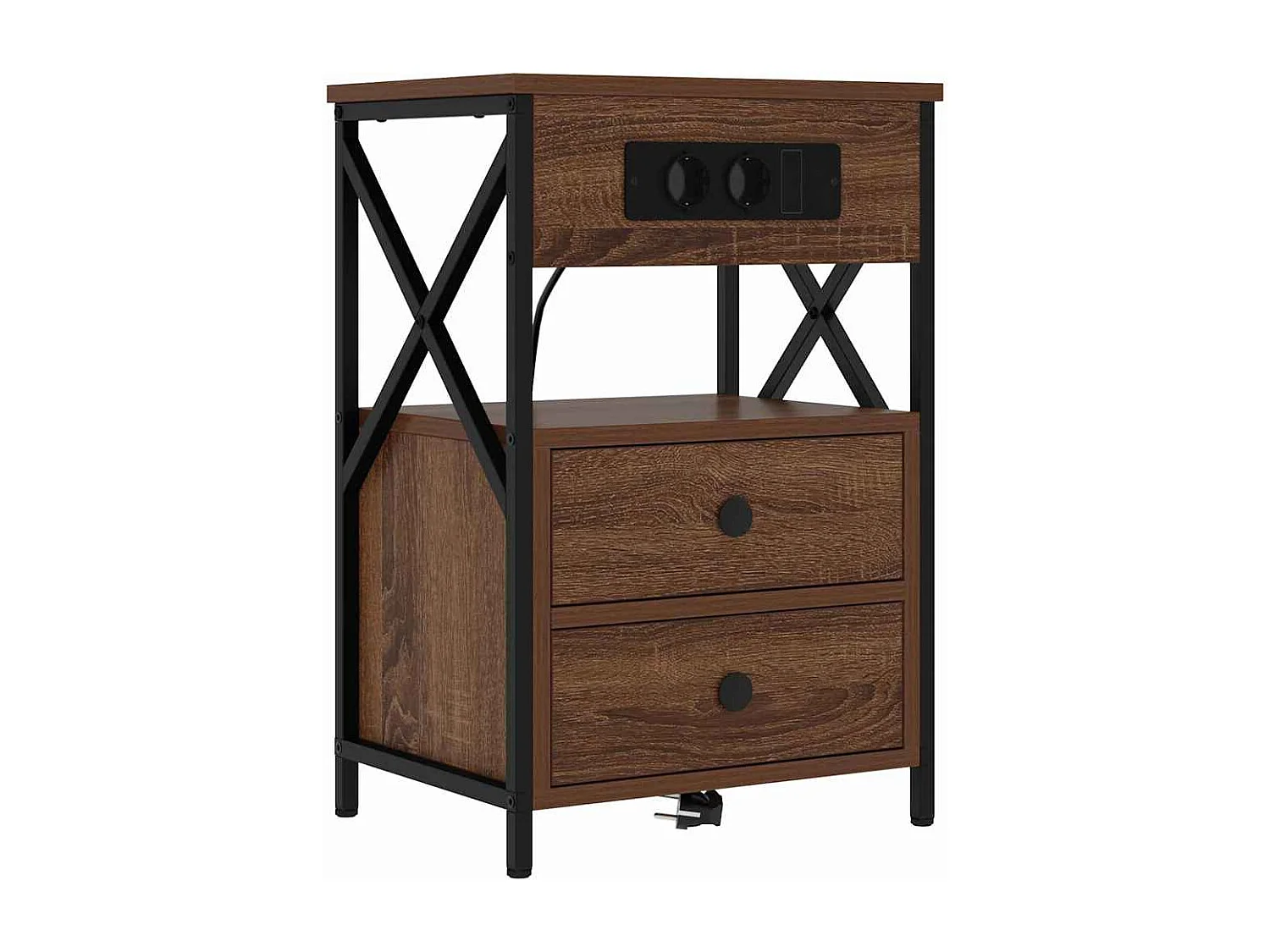 Nachttisch-Beistelltisch Braun Eichen-Optik 40 x 31 x 60 cm Holzwerkstoff SHL5035