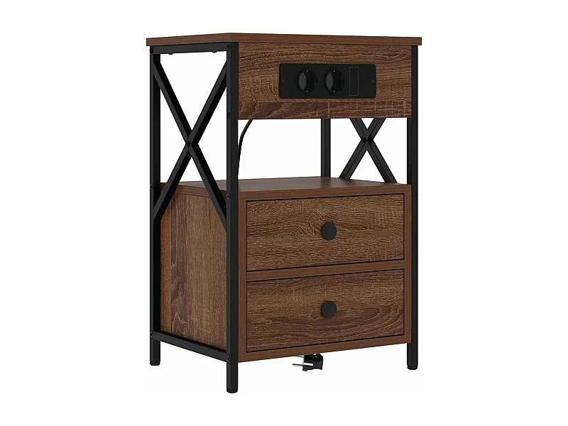 Nachttisch-Beistelltisch Braun Eichen-Optik 40 x 31 x 60 cm Holzwerkstoff SHL5035