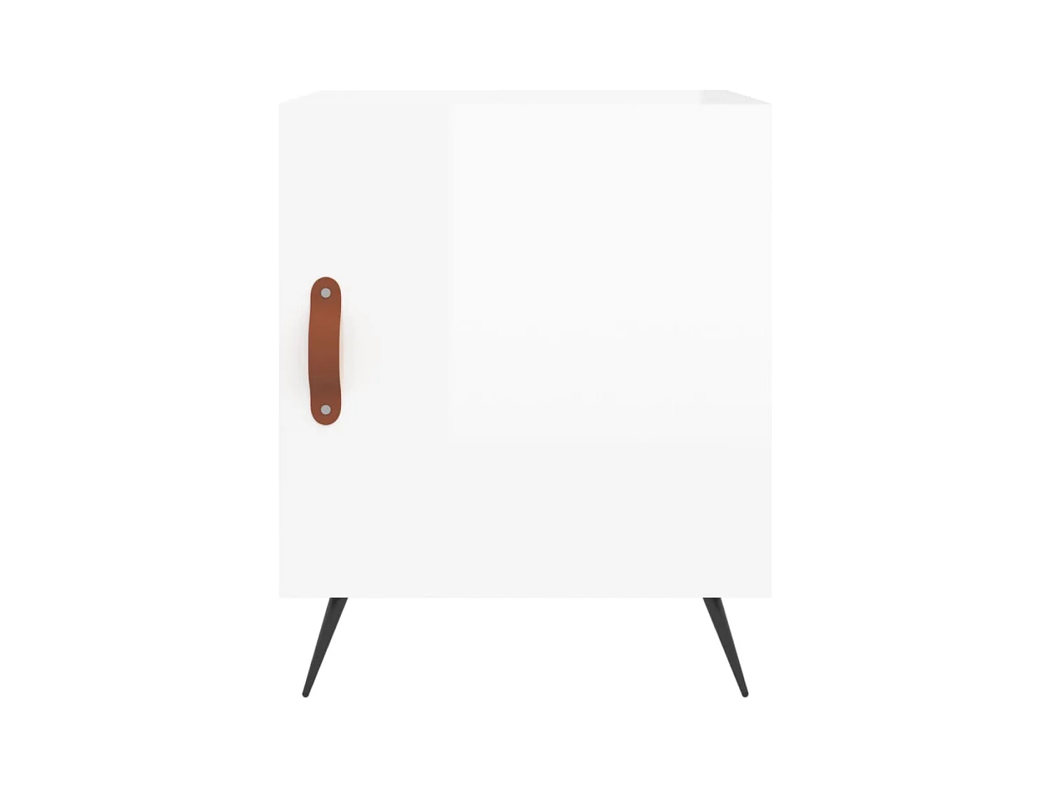 Tables de chevet lot de 2 avec rangement blanc brillant 40x40x50 cm