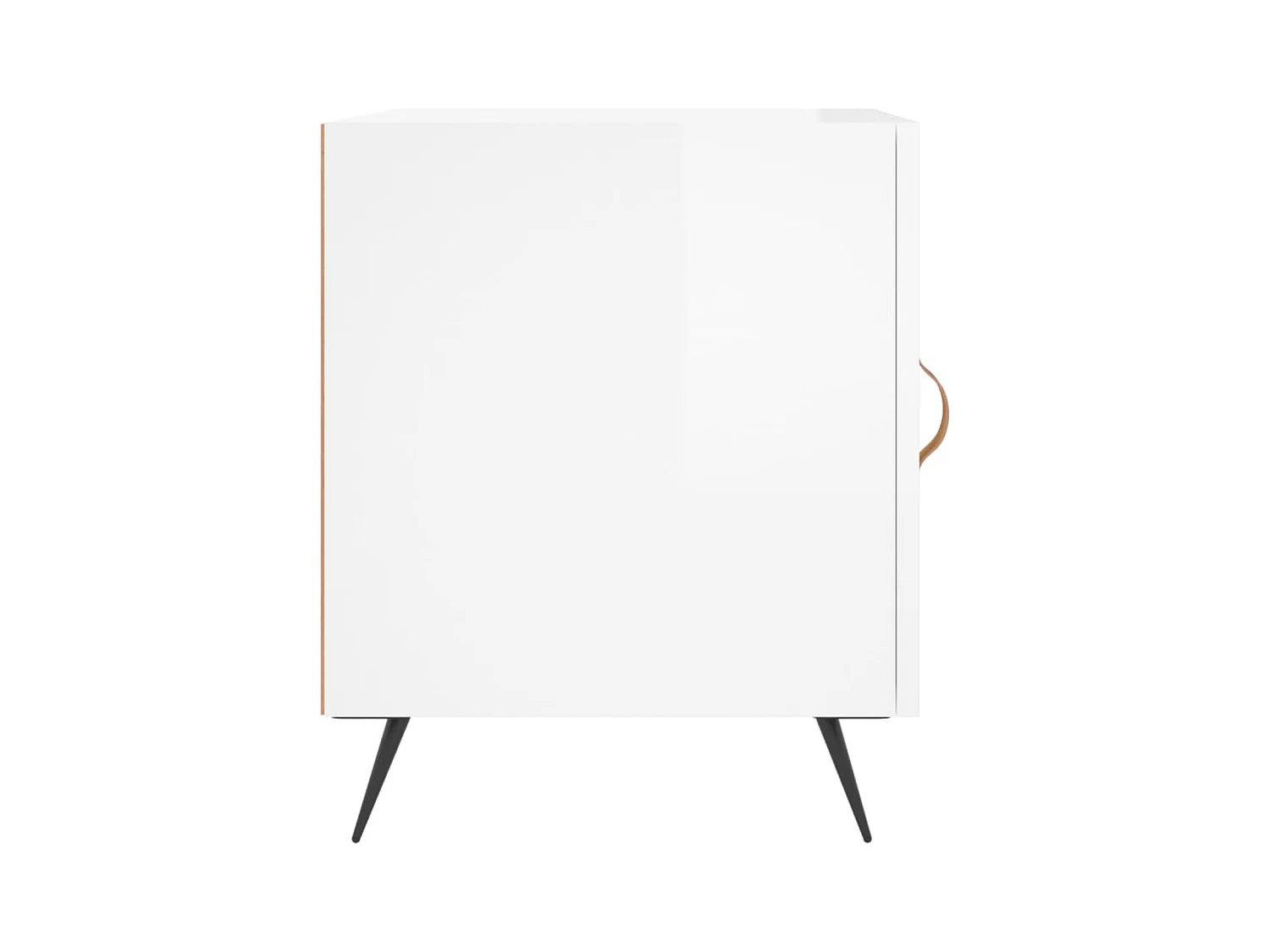Tables de chevet lot de 2 avec rangement blanc brillant 40x40x50 cm