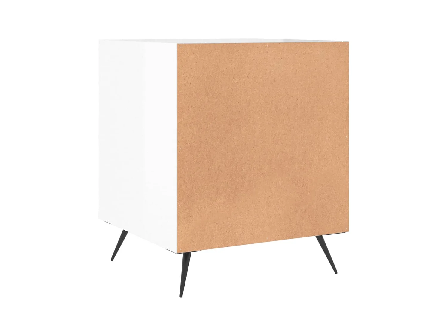 Tables de chevet lot de 2 avec rangement blanc brillant 40x40x50 cm