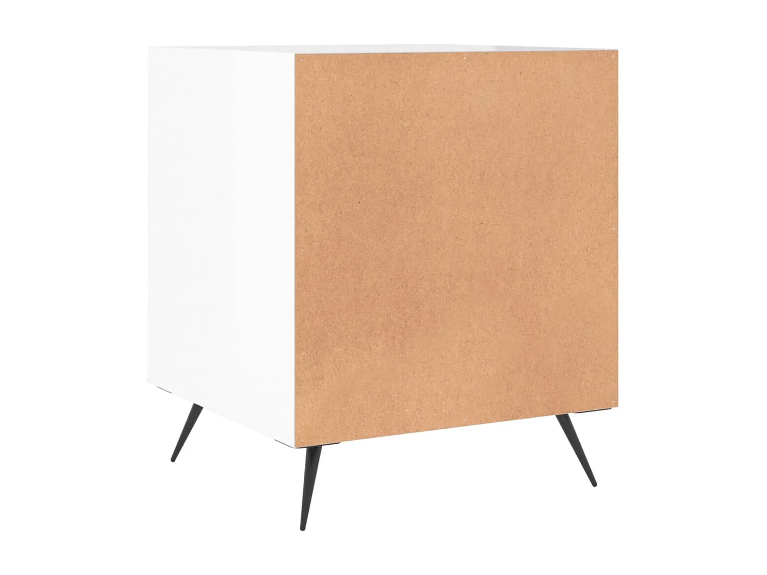 Nachttisch 2er Set-Beistelltisch-Nachttischkommode Hochglanz-Weiß 40x40x50 cm Holzwerkstoff SHL27264