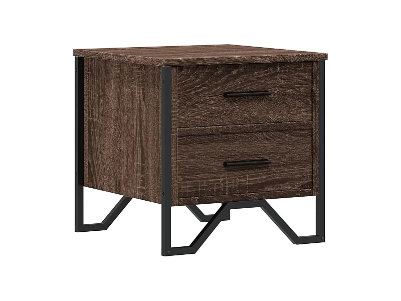 Mesita de noche | Mesilla de noche madera de ingeniería marrón roble 40x41x40 cm