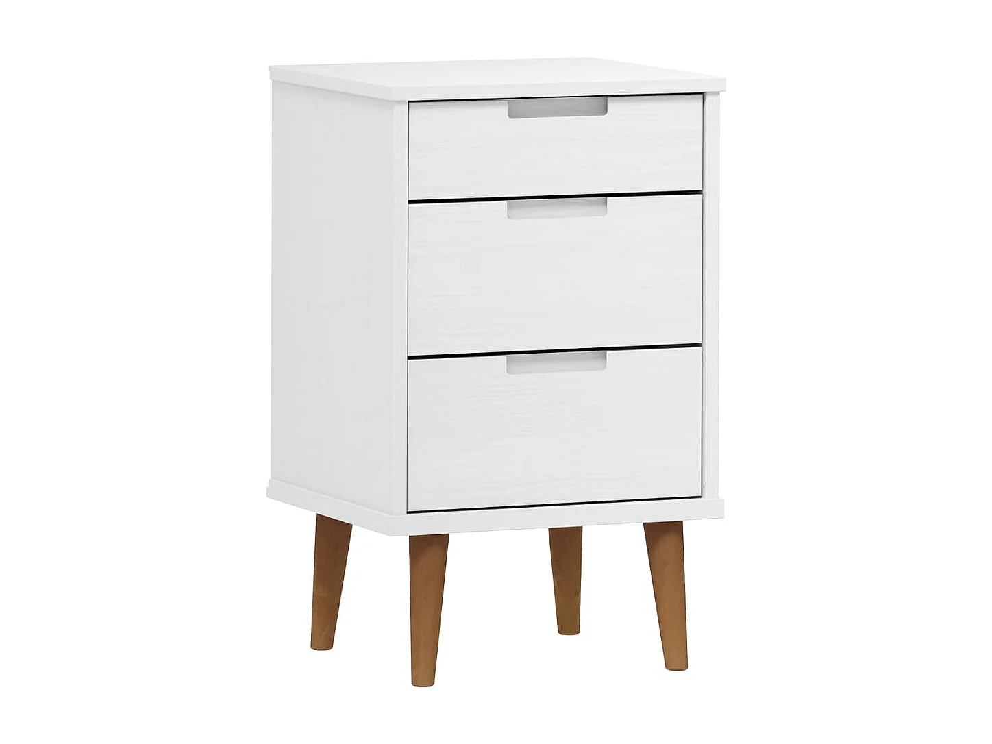 Mesita de noche | Mesilla de noche MOLDE madera maciza de pino blanca 40x35x65 cm