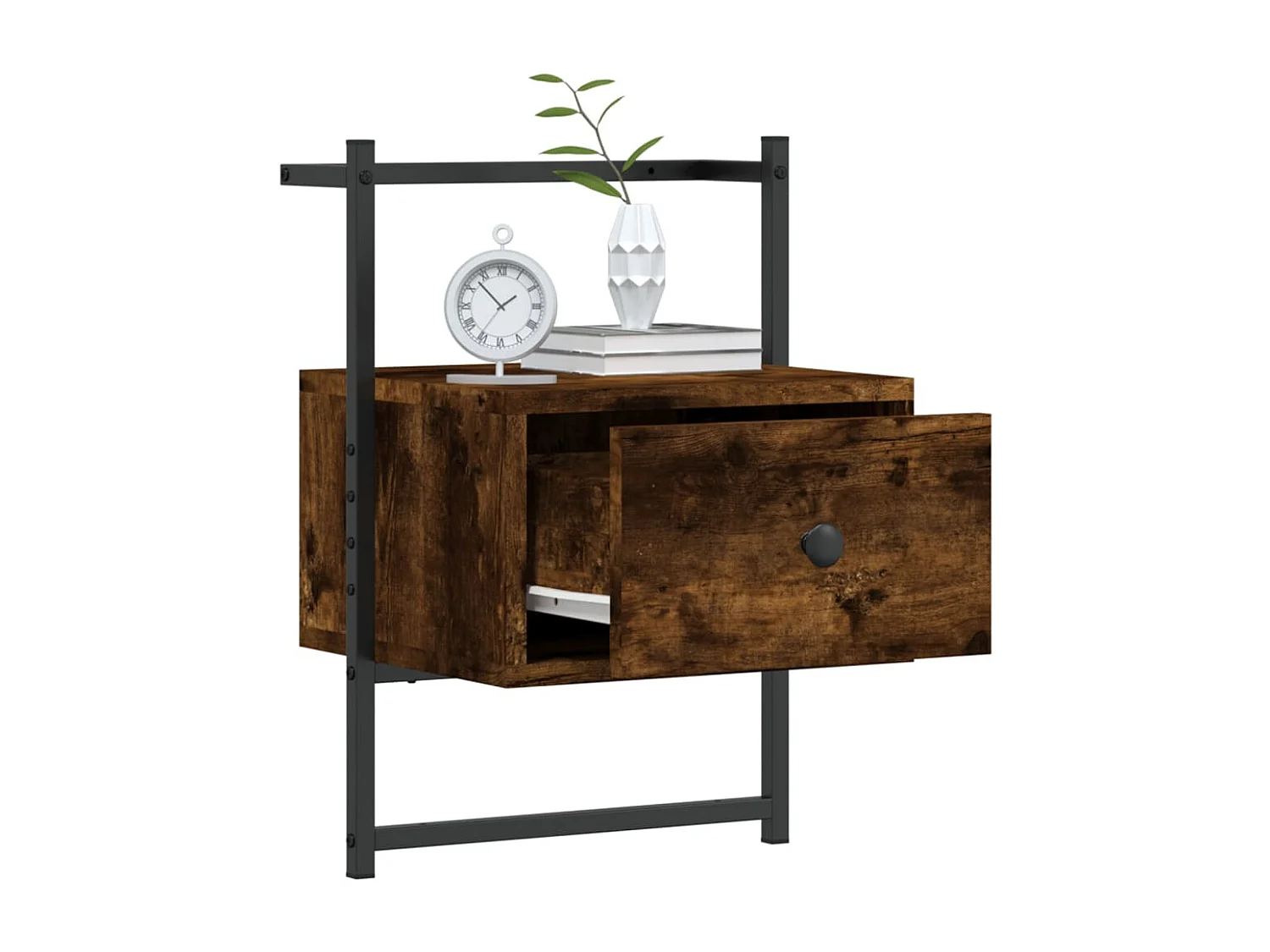 Nachttisch hängend 2er Set | Wand-Nachttische Räuchereiche 35x30x51 cm Holzwerkstoff SHL51500