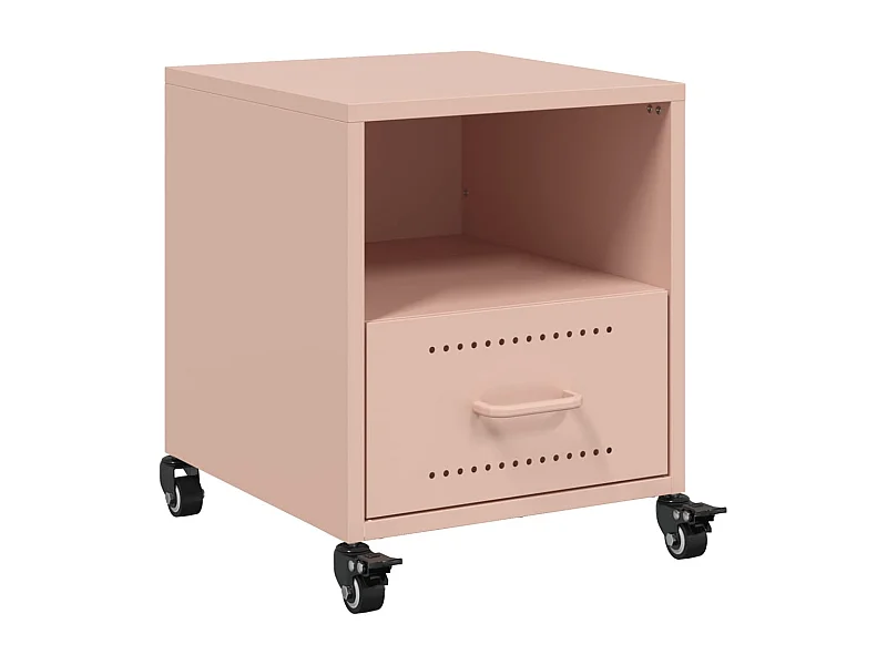 Table de chevet Étroite-Table d'appoint-Table de nuit rose 36x39x43,5 cm acier