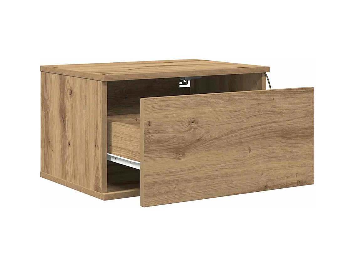 Mesita de Noche | Armario de Noche montado en la pared 2 uds. Roble artisan