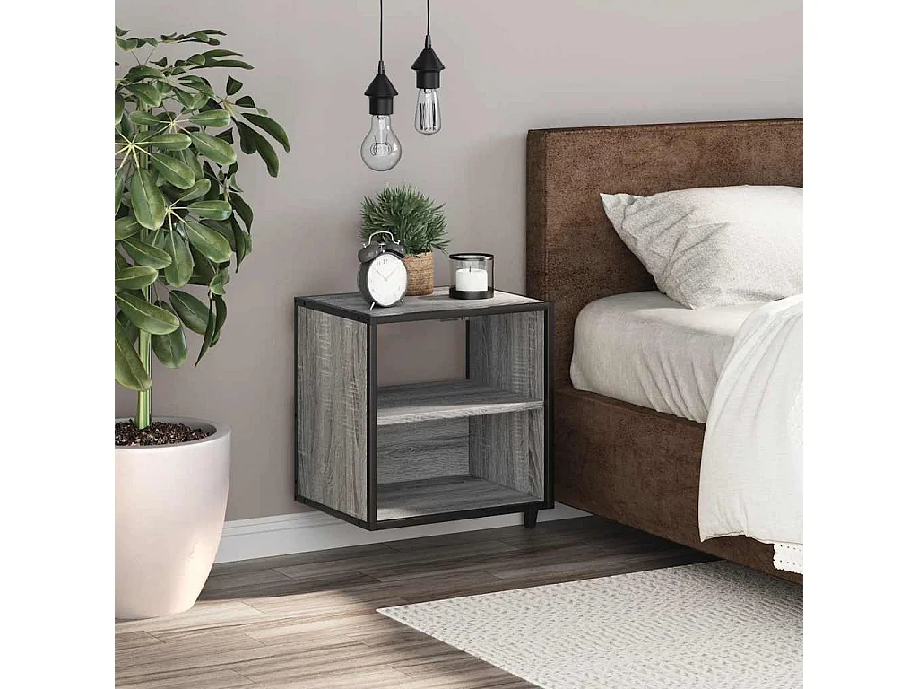 Nachttisch hängend | Wand-Nachttisch Grau Sonoma 40x31x39,5 cm SHL78331