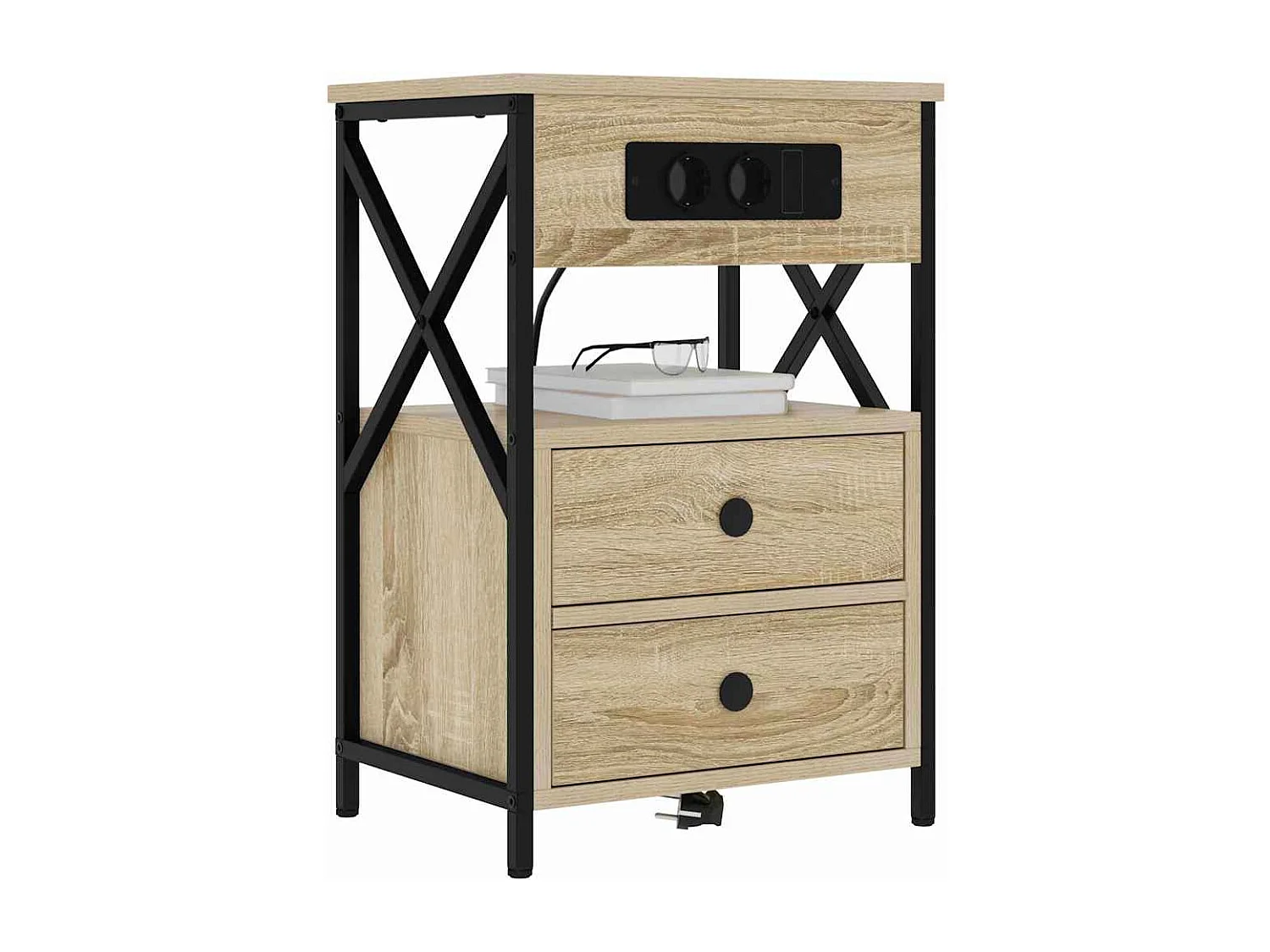 Nachttisch 2er Set-Beistelltisch Sonoma-Eiche 40 x 31 x 60 cm Holzwerkstoff SHL68325