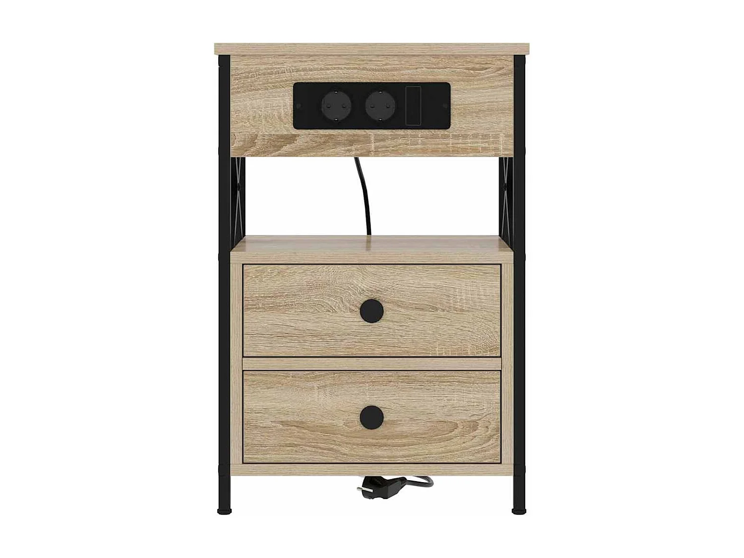 Nachttisch 2er Set-Beistelltisch Sonoma-Eiche 40 x 31 x 60 cm Holzwerkstoff SHL68325