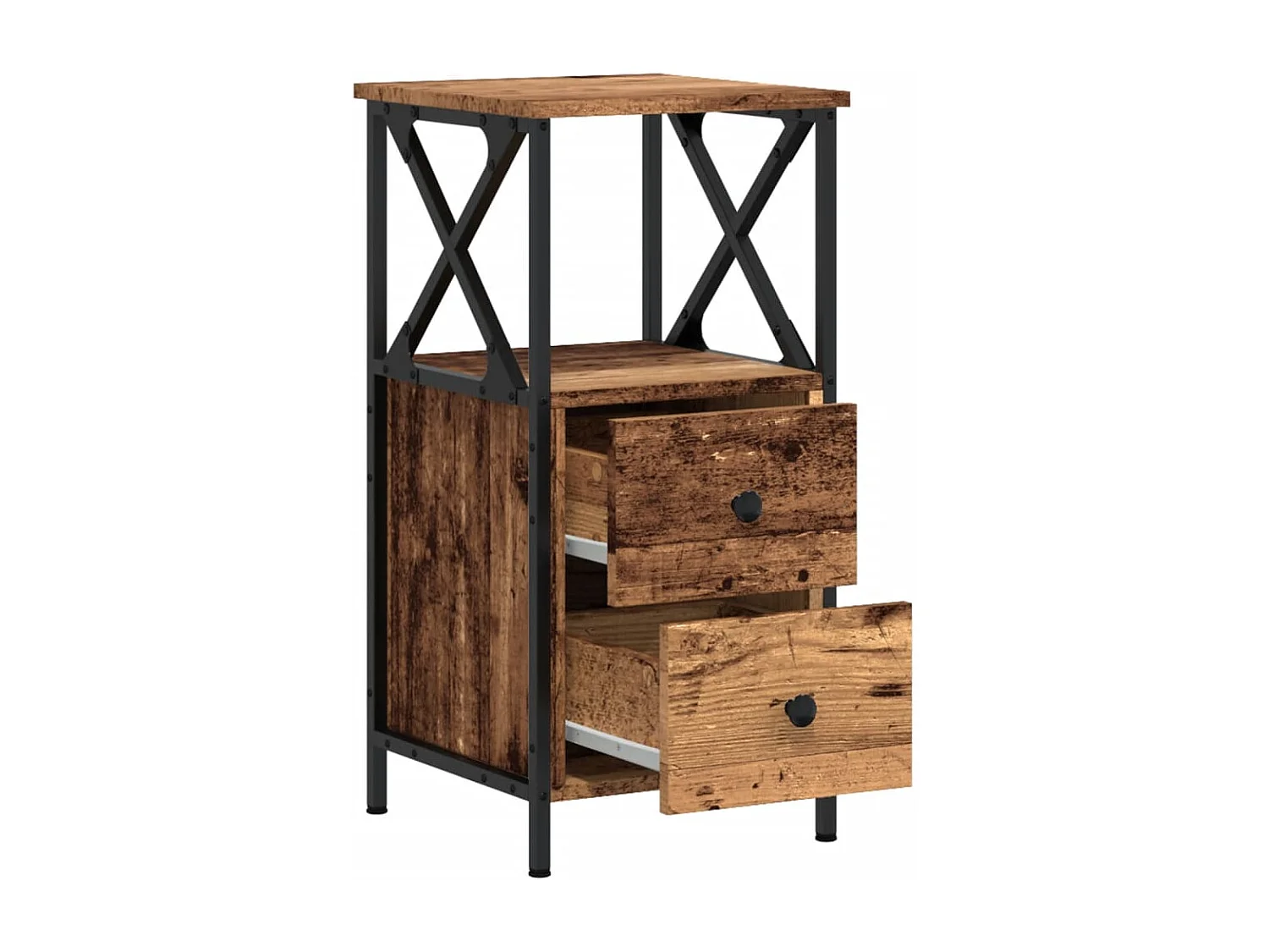 Nachttisch-Beistelltisch Altholz-Optik 34x35,5x70 cm Holzwerkstoff SHL23594