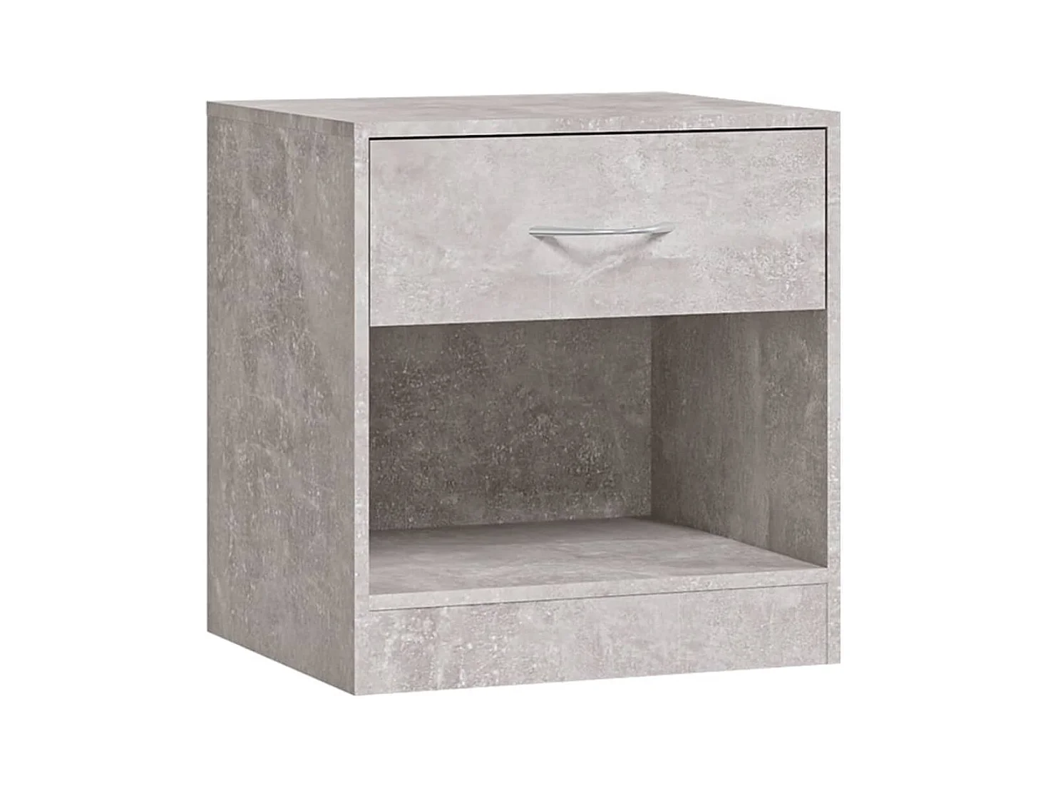 Mesitas de noche | Mesilla de noche 2 unidades con cajón gris hormigón