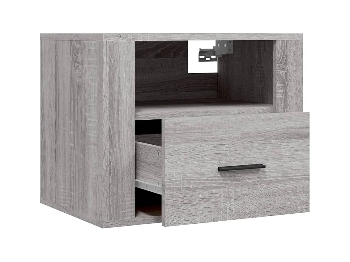 Mesitas de noche | Mesilla de noche de pared 2 uds gris Sonoma 50x36x40 cm