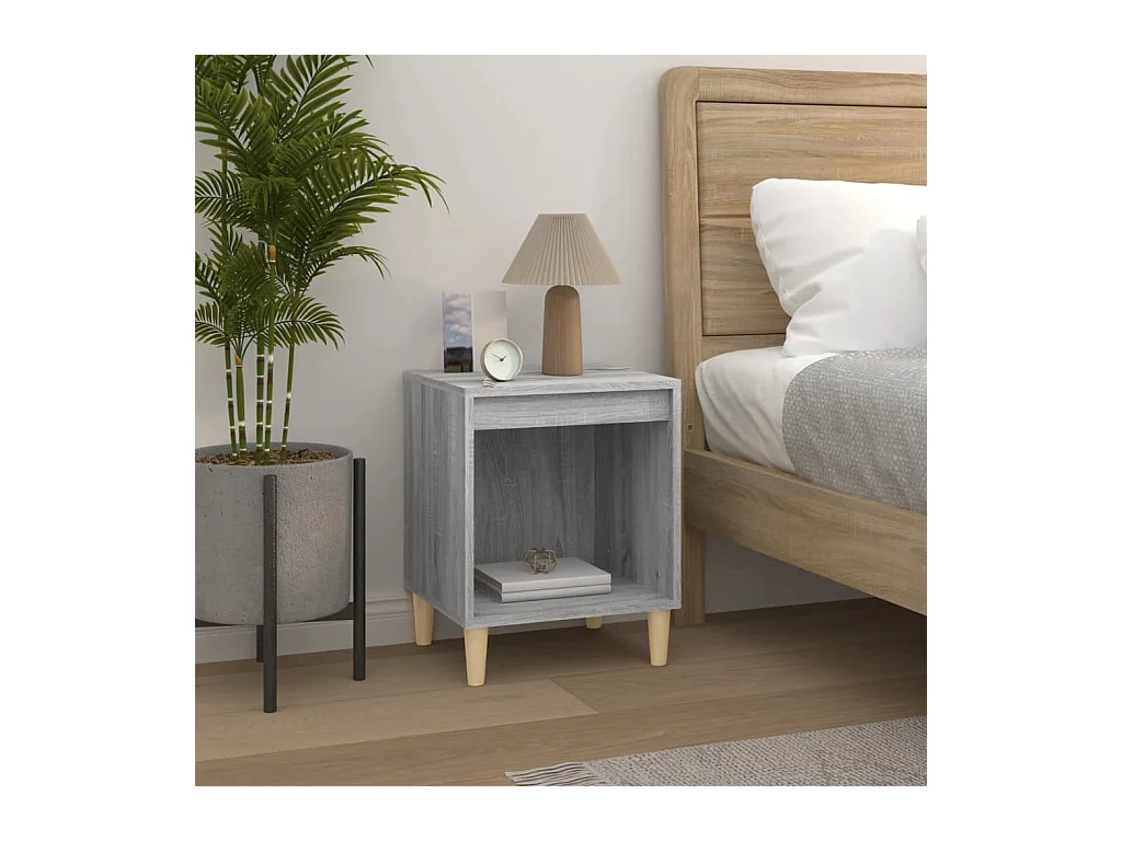 Tables de chevet lot de 2 avec compartiments ouverts Sonoma gris 40x35x50 cm