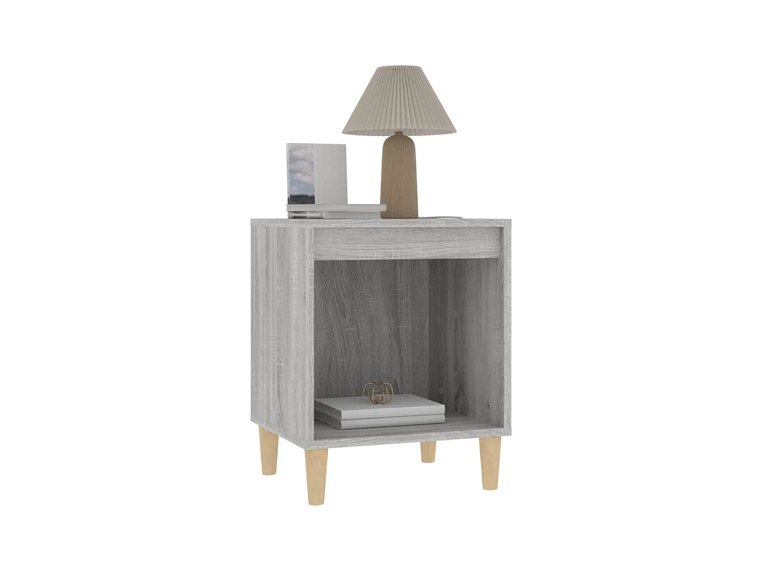 Tables de chevet lot de 2 avec compartiments ouverts Sonoma gris 40x35x50 cm