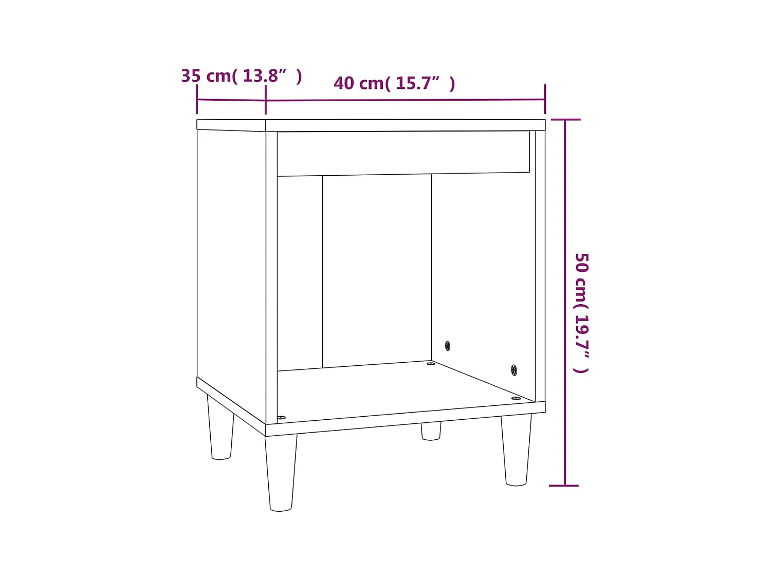 Tables de chevet lot de 2 avec compartiments ouverts Sonoma gris 40x35x50 cm
