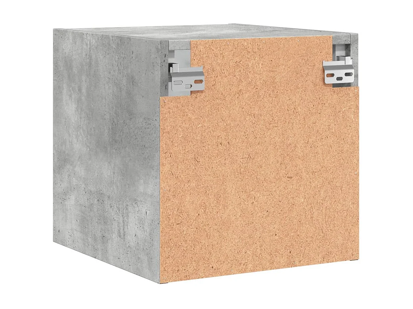 Nachttisch-Beistelltisch mit Glastür Betongrau 35x37x35 cm SHL14147