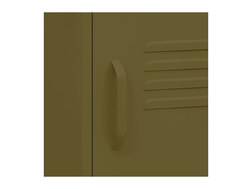 Mesitas de noche | Mesilla de noche 2 uds verde oliva acero 35x35x51 cm