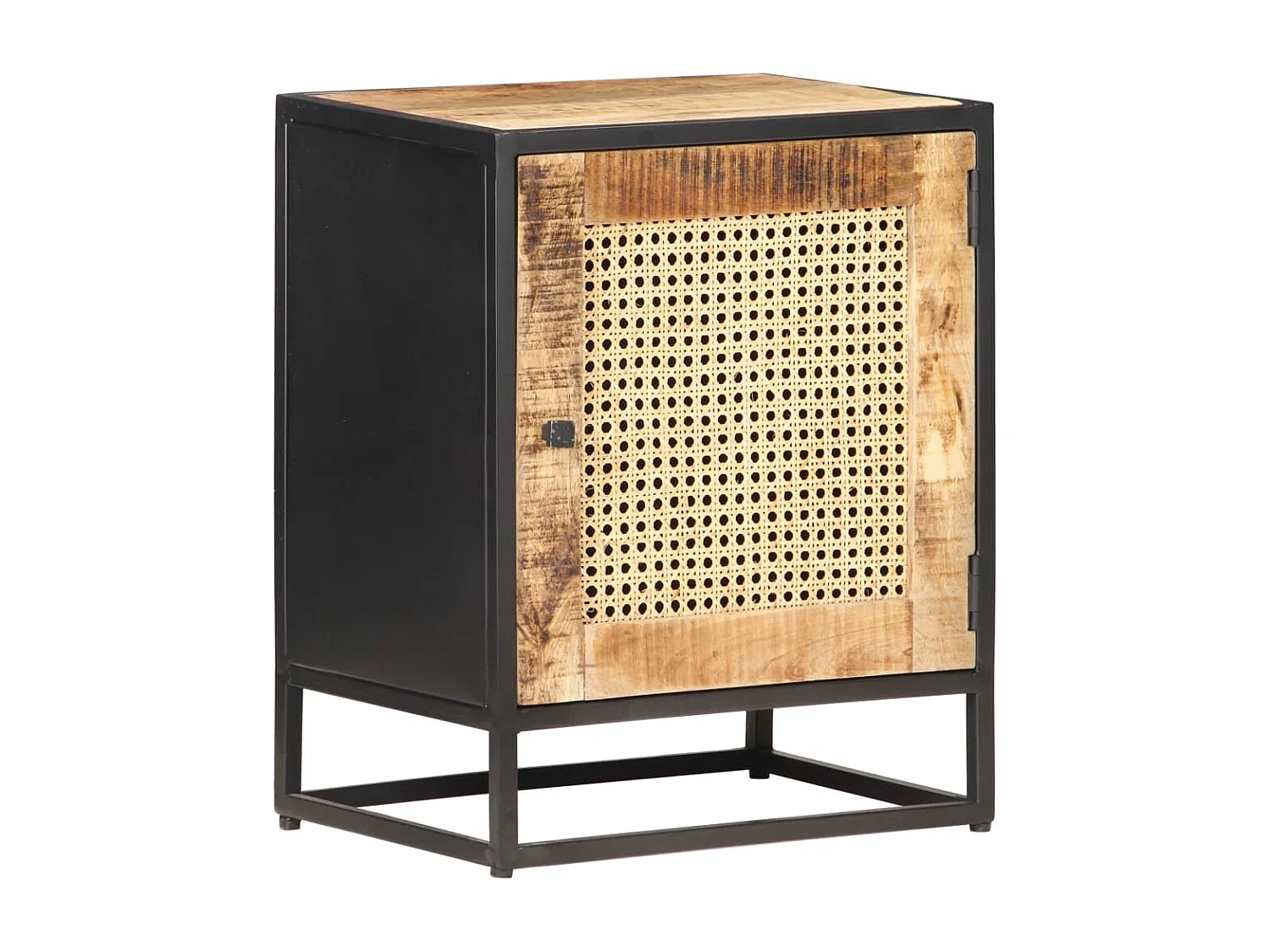 Mesita de noche | Mesilla de noche madera de mango rugosa caña natural 40x30x50cm