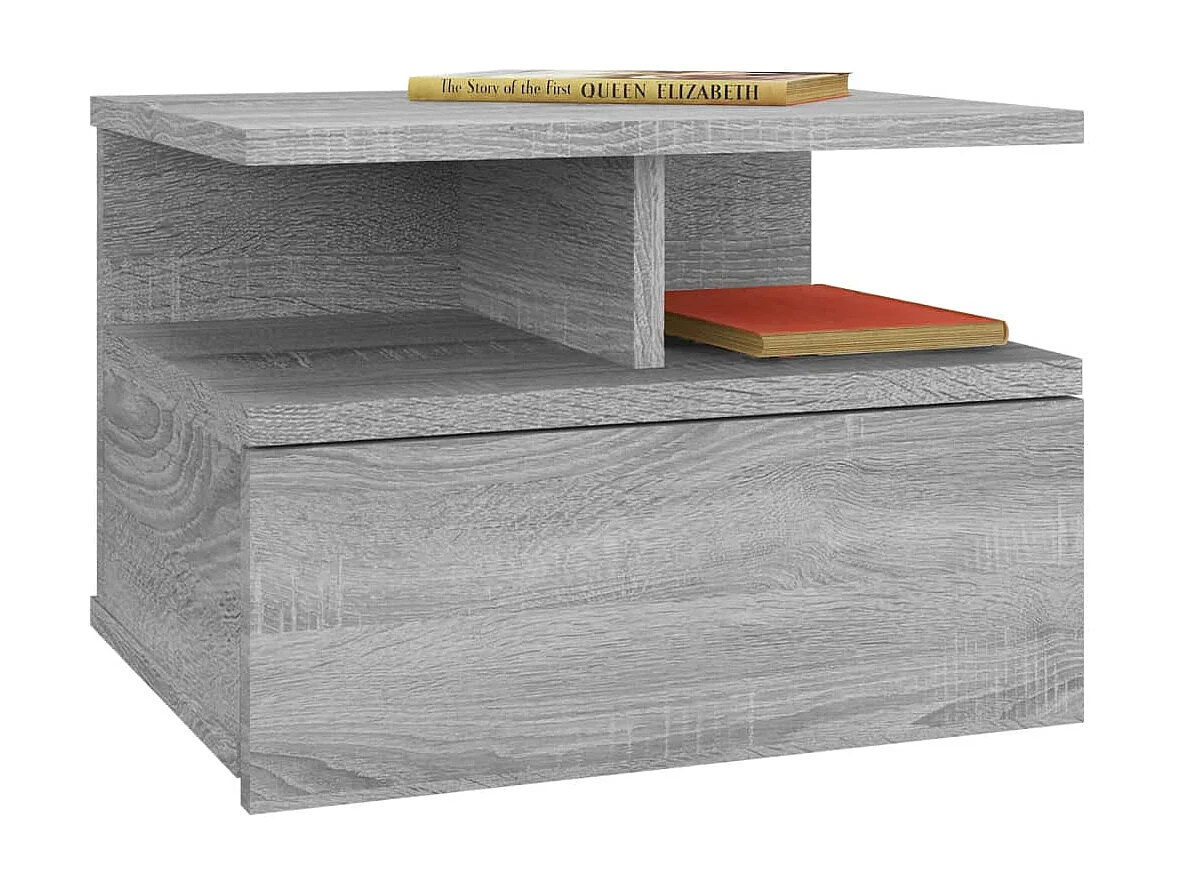 Nachttisch 2 Stk. Hängend Grau Sonoma 40x31x27 cm Holzwerkstoff SHL55683