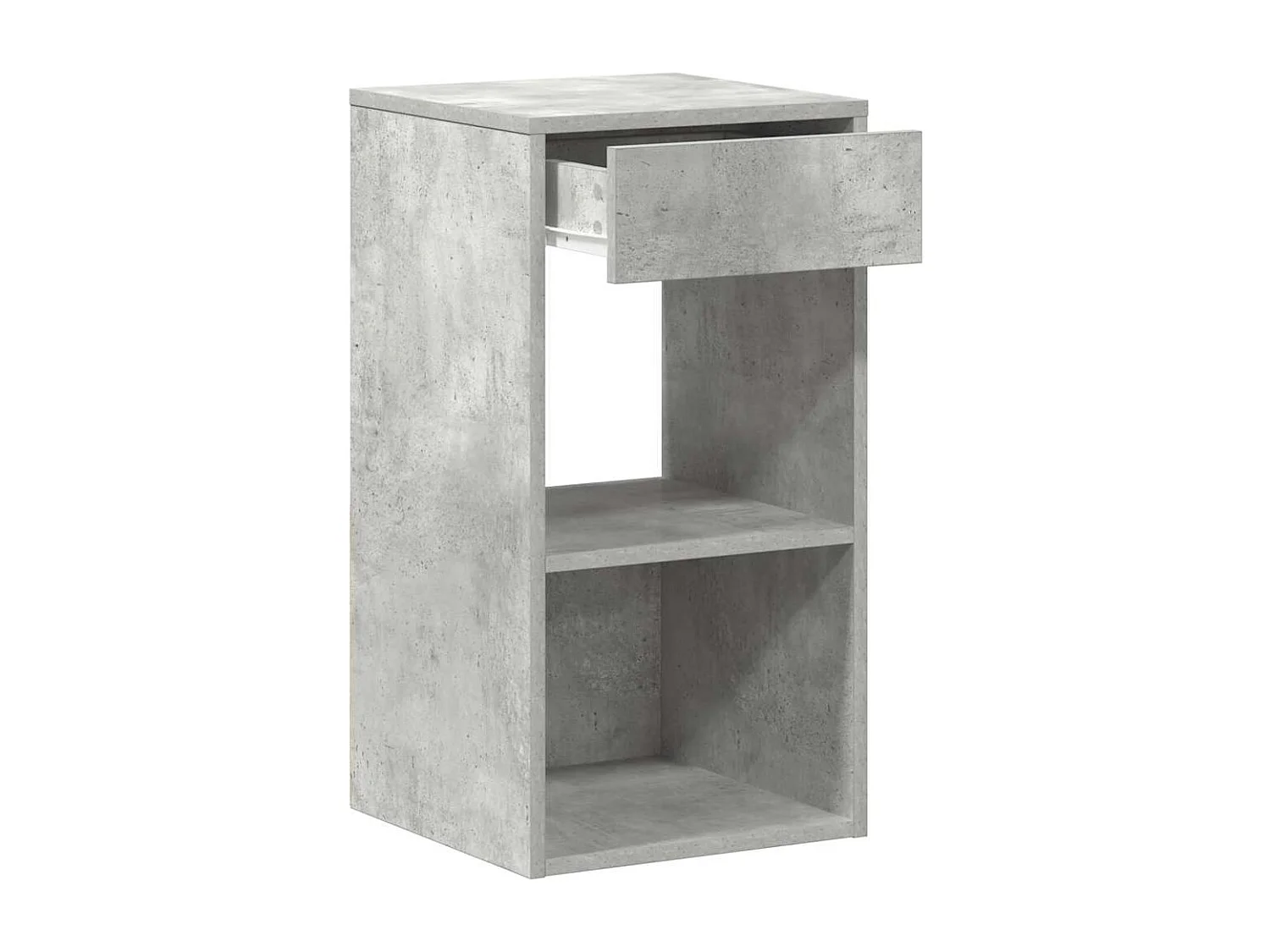Table de chevet-Table d'appoint avec tiroir gris béton 35x34x66,5 cm