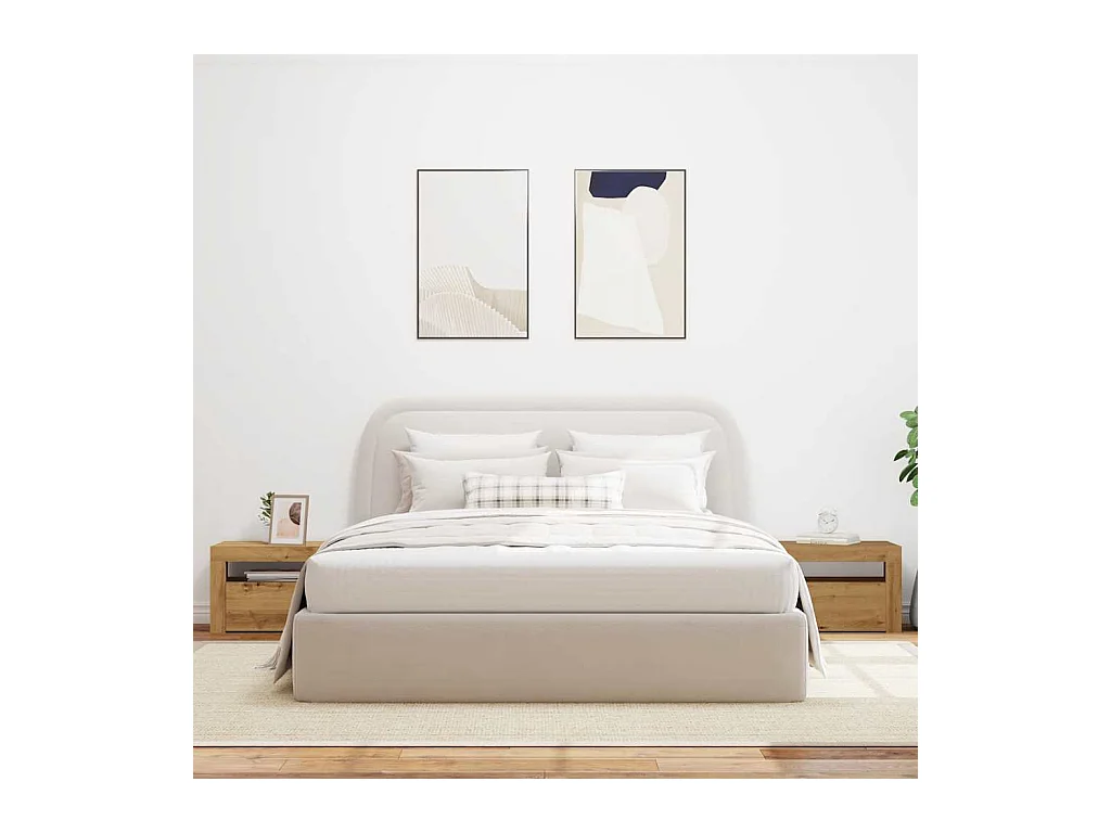 Mesitas de noche | Mesilla de noche luces LEDs 2 uds roble artesanal 60x35x40 cm