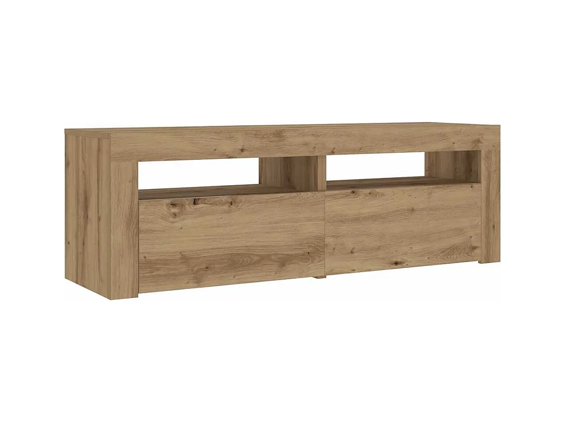 Mesitas de noche | Mesilla de noche luces LEDs 2 uds roble artesanal 60x35x40 cm