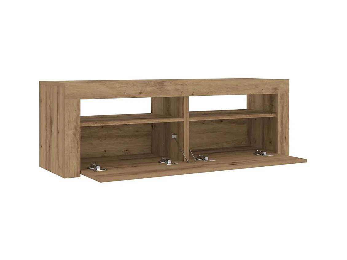 Mesitas de noche | Mesilla de noche luces LEDs 2 uds roble artesanal 60x35x40 cm