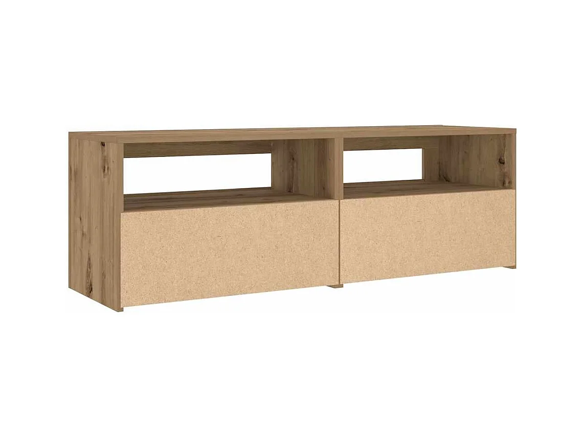 Mesitas de noche | Mesilla de noche luces LEDs 2 uds roble artesanal 60x35x40 cm