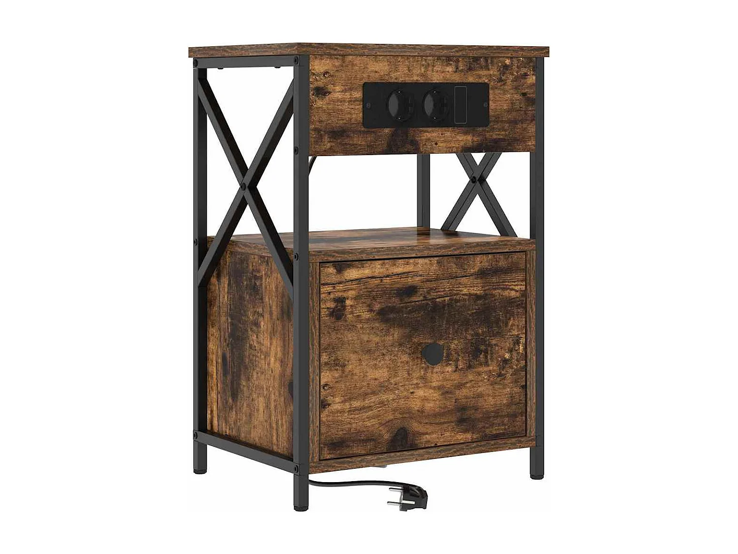 Comodini 2 pz | Tavolino da notte con cassetto Rovere fumé 40x31x60 cm SHL1329