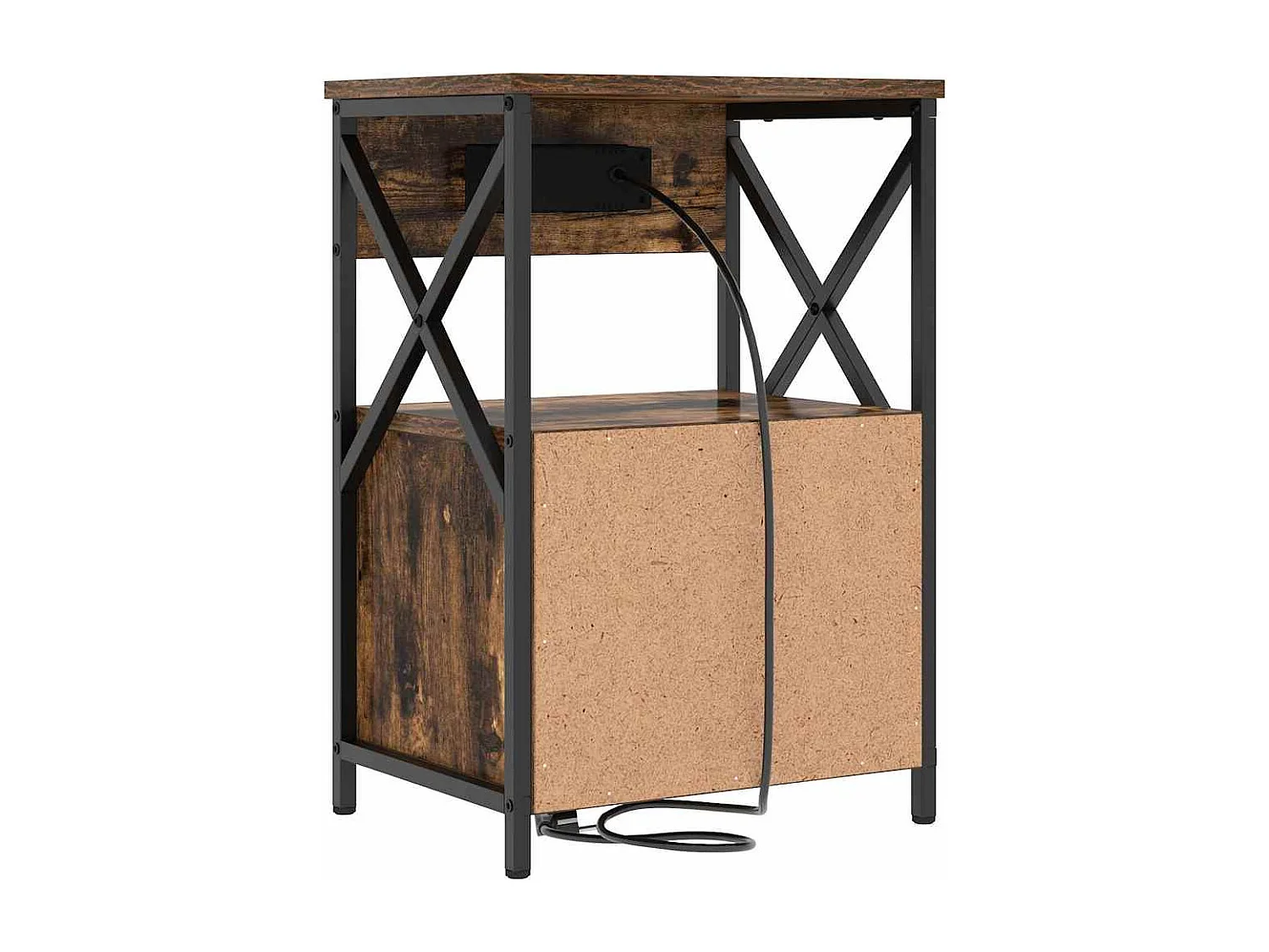 Comodini 2 pz | Tavolino da notte con cassetto Rovere fumé 40x31x60 cm SHL1329