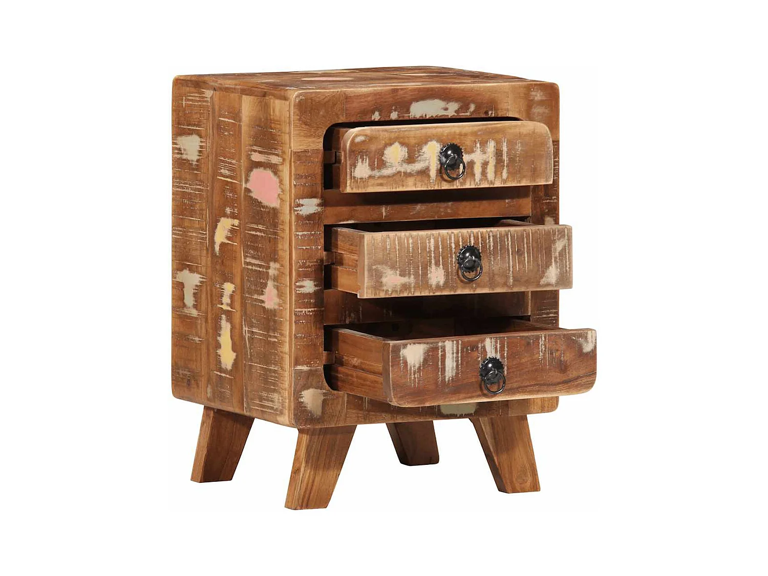 Mesita de noche | Mesilla de noche 37x32x50 cm madera maciza reciclada