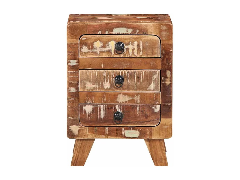 Nachttisch-Beistelltisch 37x32x50 cm Altholz Massivholz SHL95603