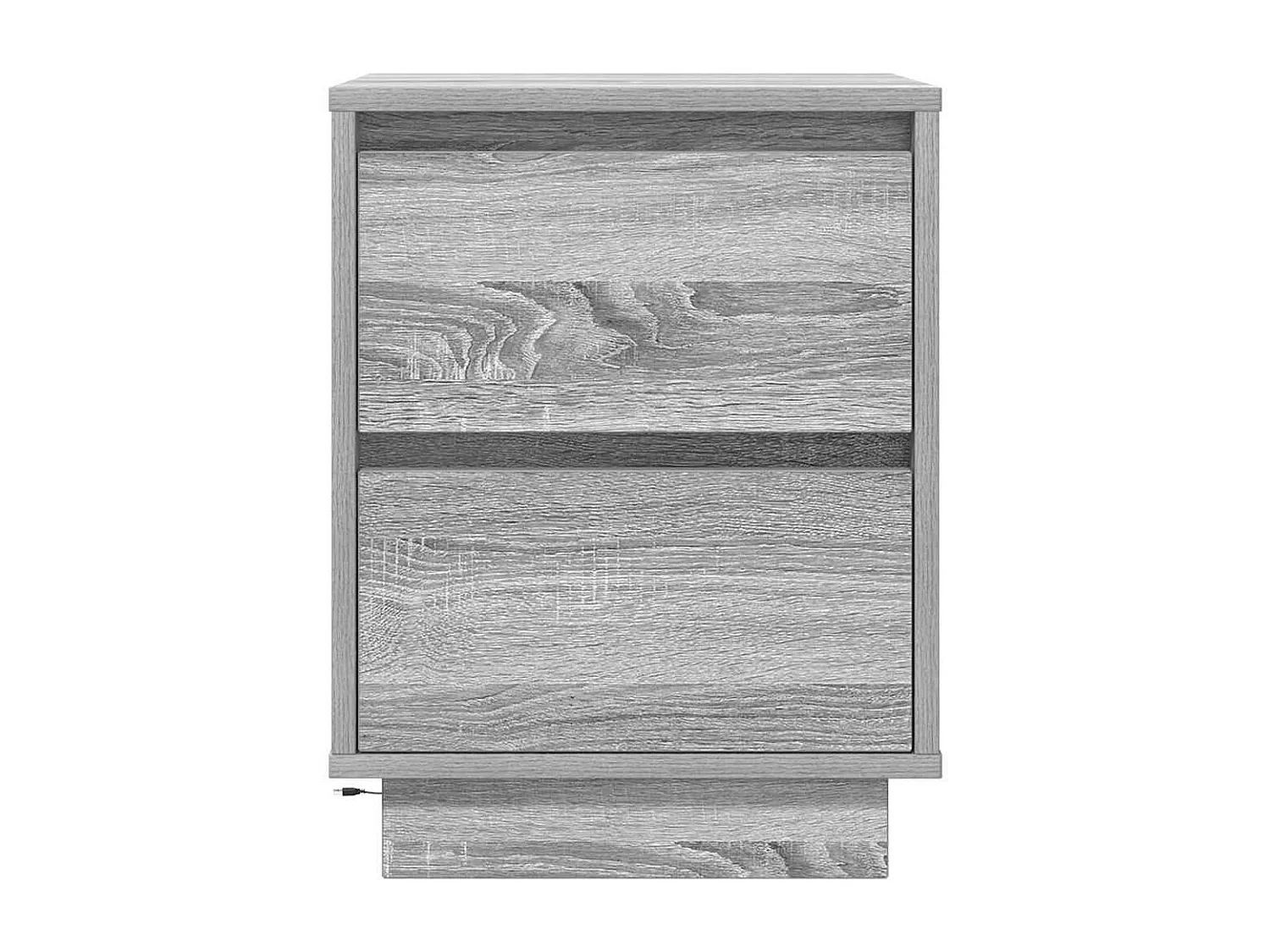 Nachttisch-Beistelltisch-Nachtschrank mit LED-Leuchten Grau Sonoma 38x34x50 cm SHL19392