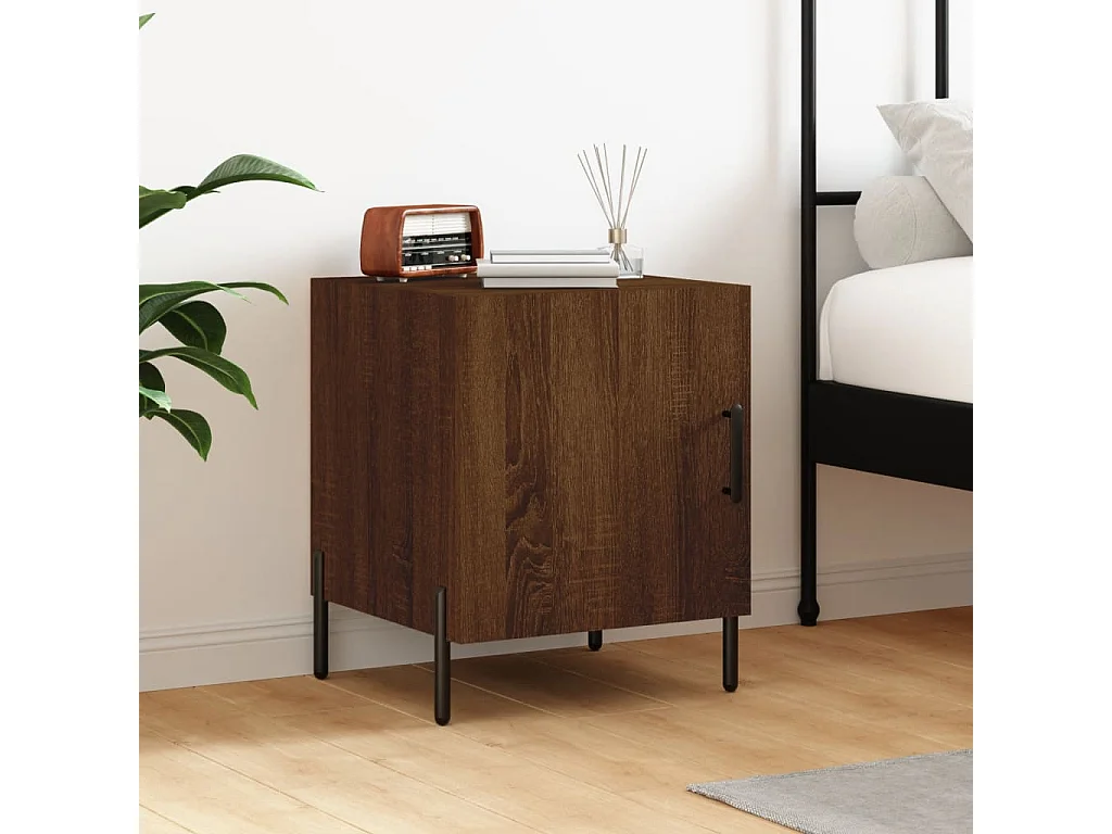 Nachttisch-Beistelltisch Braun Eichen-Optik 40x40x50 cm Holzwerkstoff SHL8374