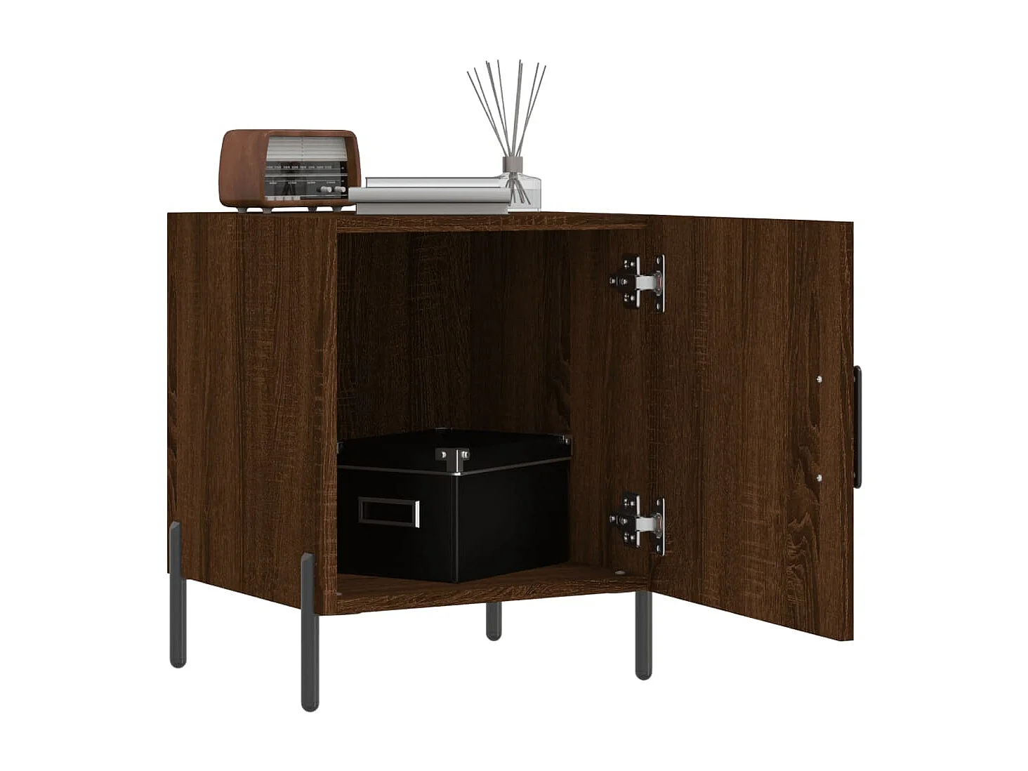 Nachttisch-Beistelltisch Braun Eichen-Optik 40x40x50 cm Holzwerkstoff SHL8374