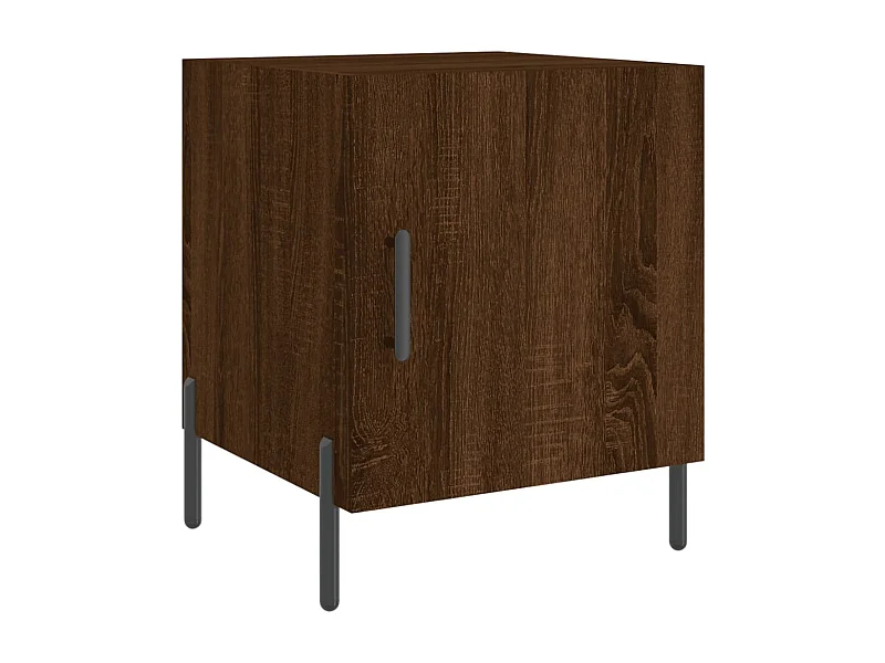 Nachtkastje | Bijzettafel Modern | Opbergkastje 40x40x50 cm bewerkt hout bruin eikenkleur